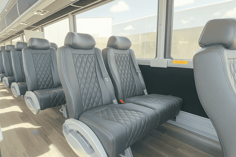 interior of Rapid City Minibus Company charter bus