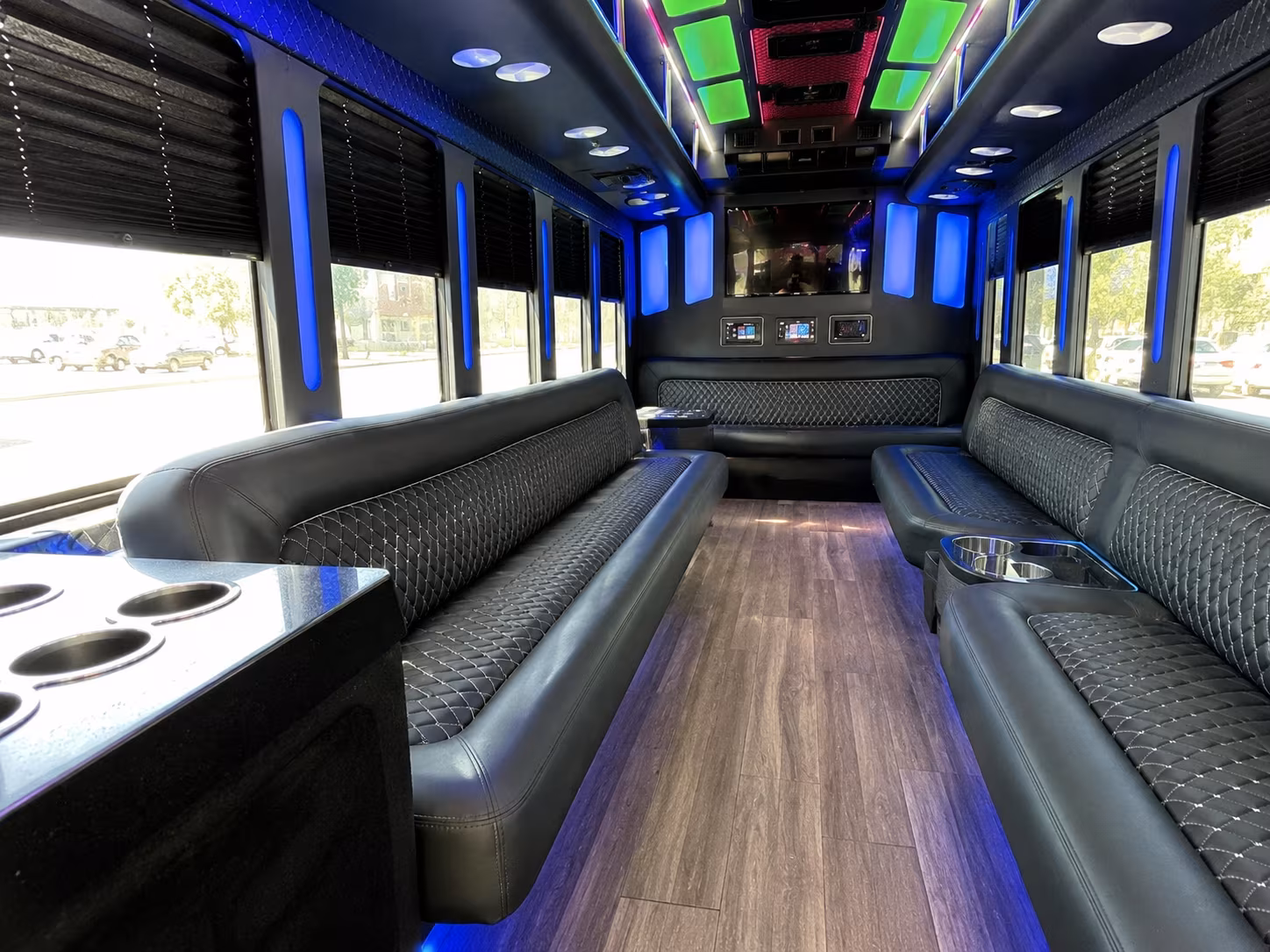 rapid city 15 passenger party bus inside