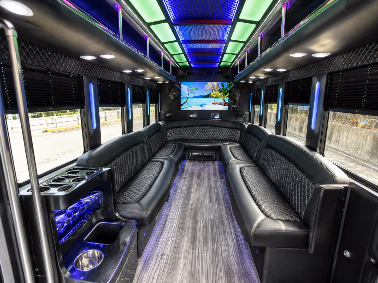 rapid city 18 passenger party bus inside
