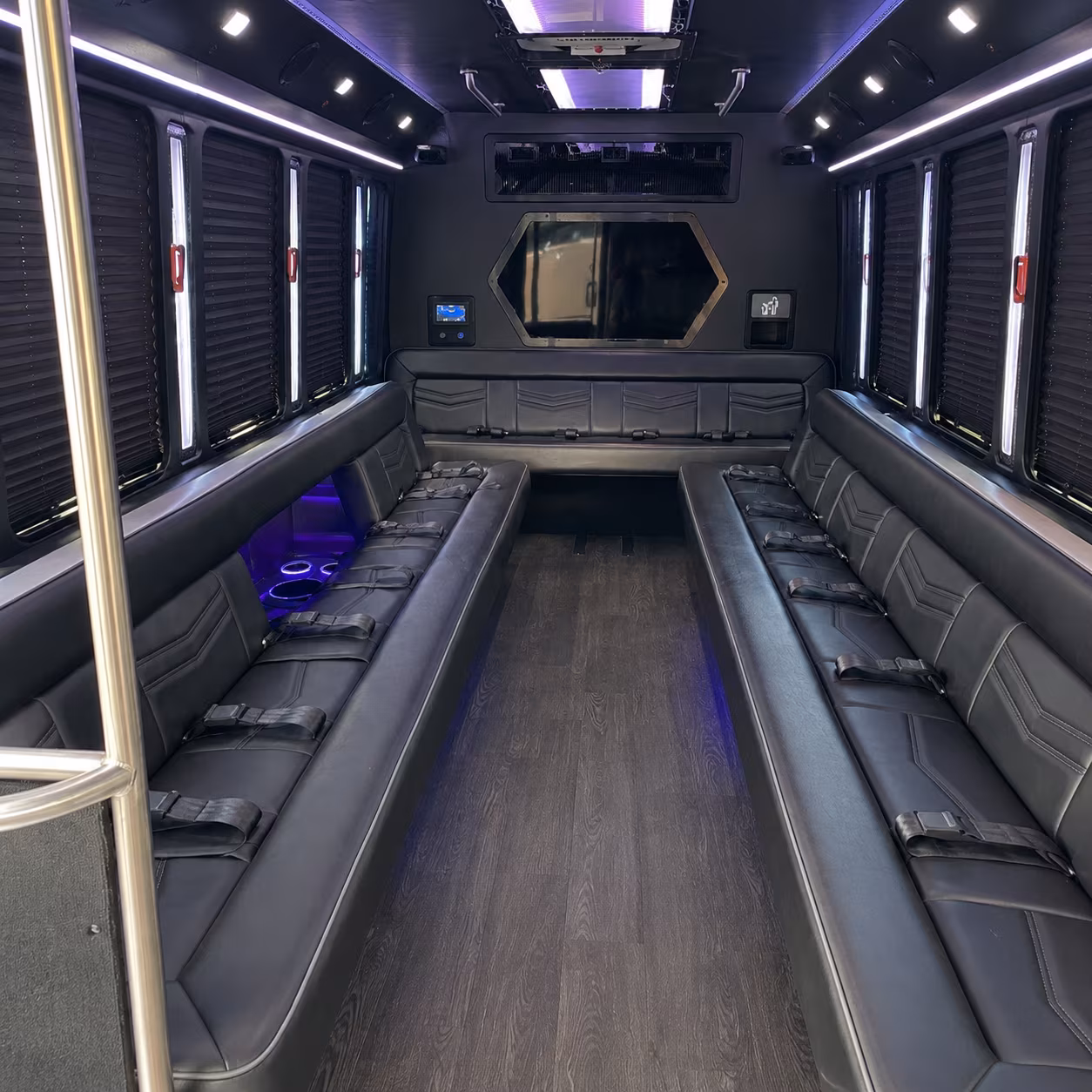 rapid city 18 passenger party bus interior