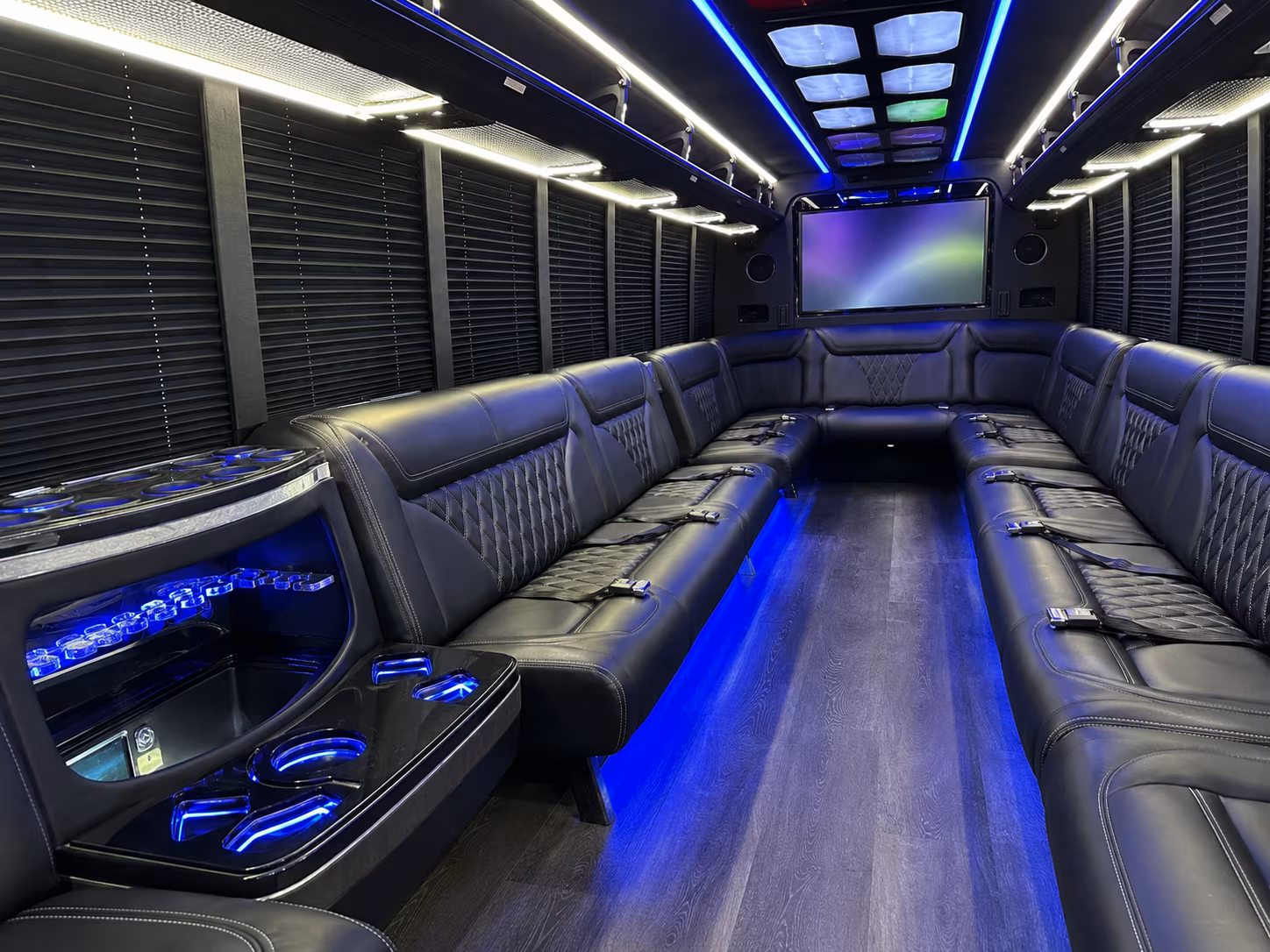 rapid city 20 passenger party bus inside