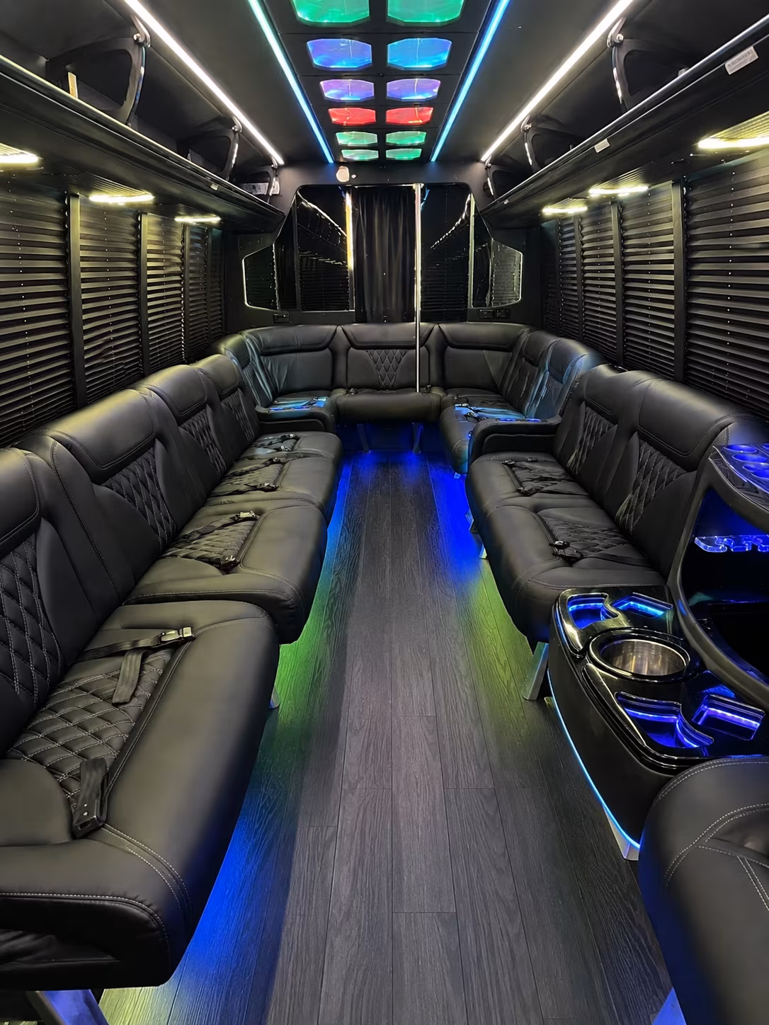 rapid city 20 passenger party bus interior