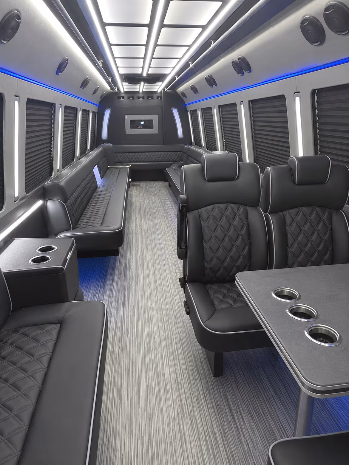 rapid city 25 passenger party bus inside