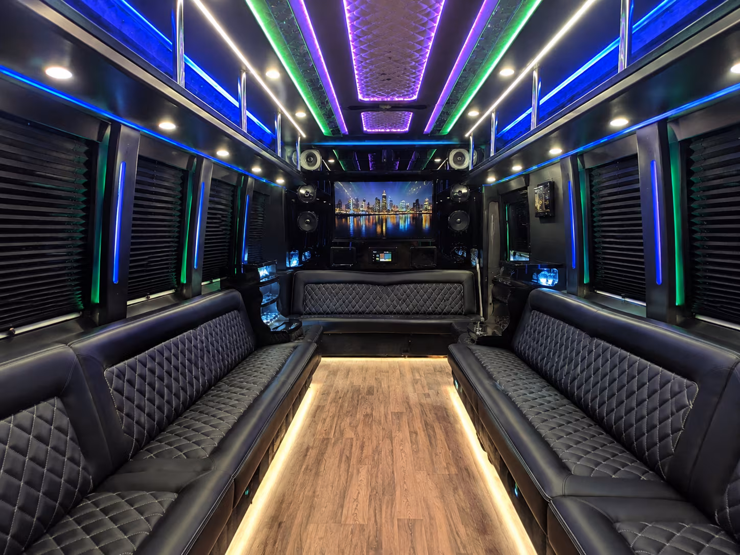 rapid city 25 passenger party bus interior