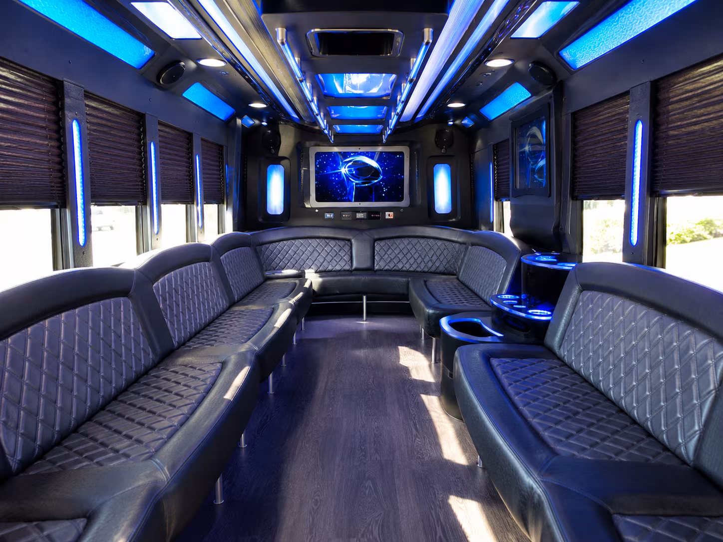 rapid city 28 passenger party bus inside