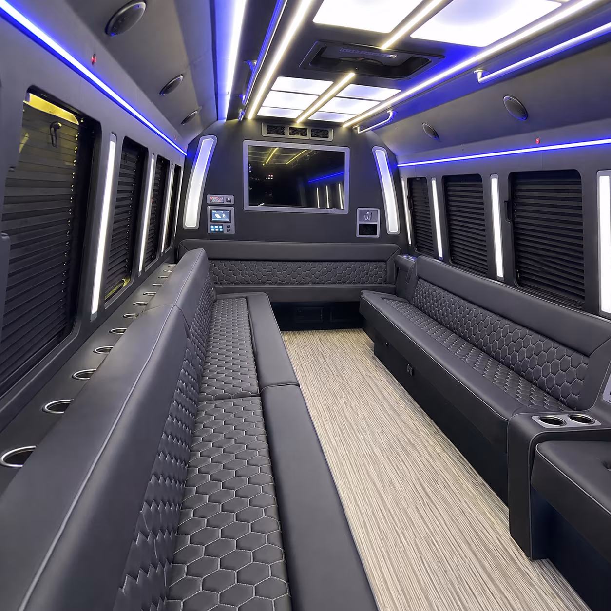 rapid city 40 passenger party bus inside